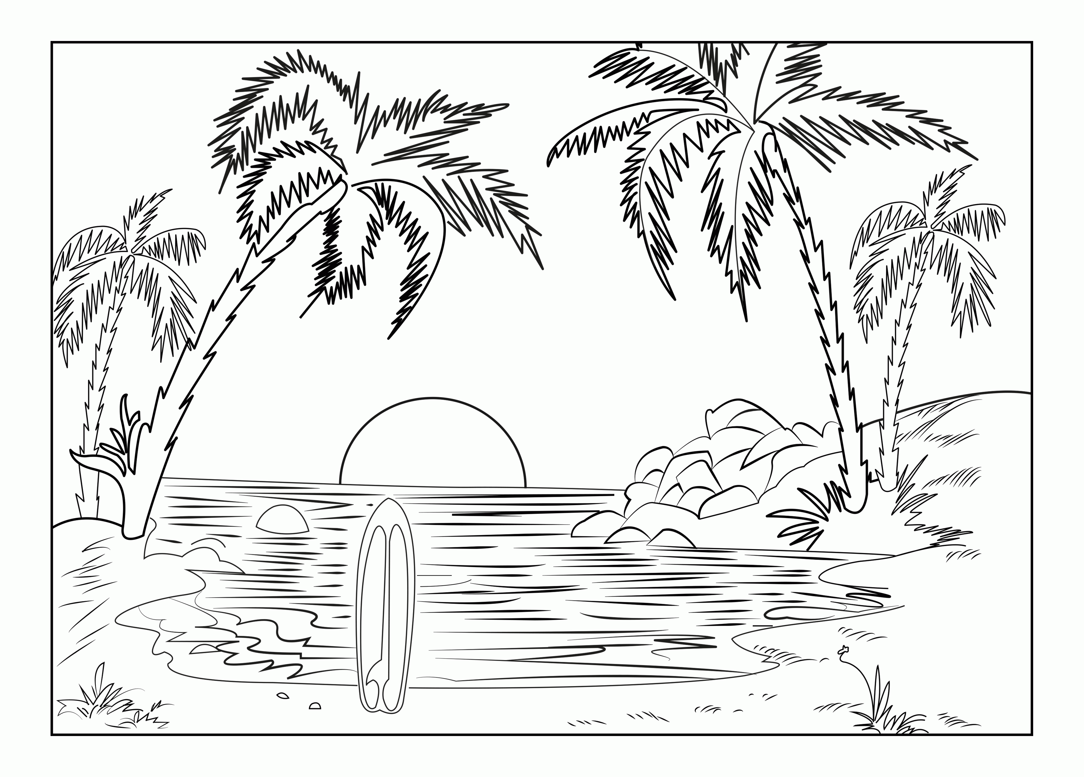 Scenery coloring pages for adults