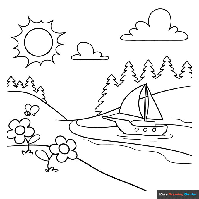 Free printable landscape coloring pages for kids