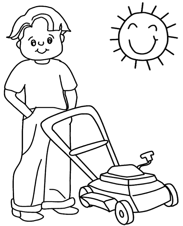 Lawn mower coloring page picture