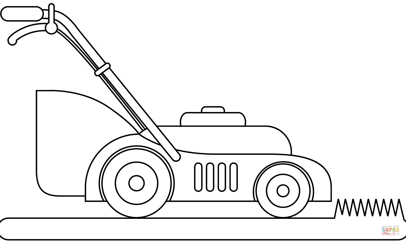 Lawn mower coloring page free printable coloring pages