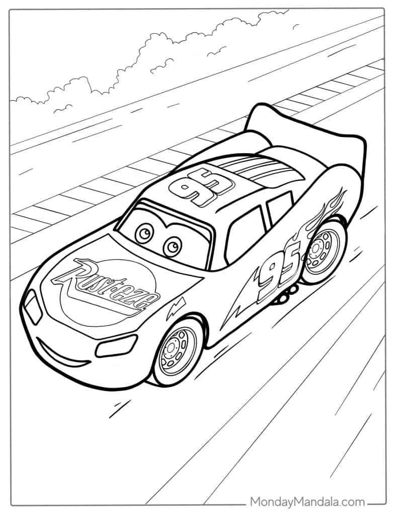 Lighting mcqueen coloring pages free pdf printables