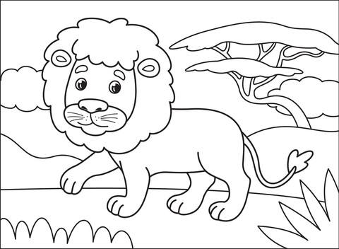 Lion coloring page free printable coloring pages