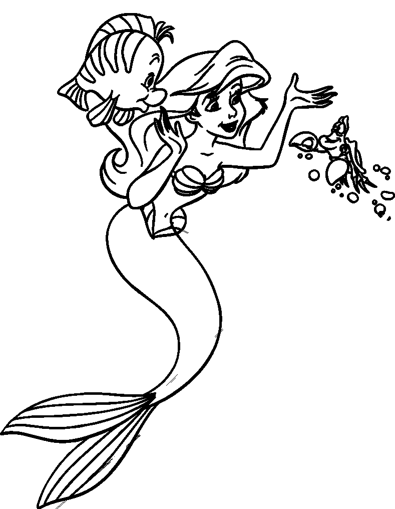 The little mermaid easy coloring