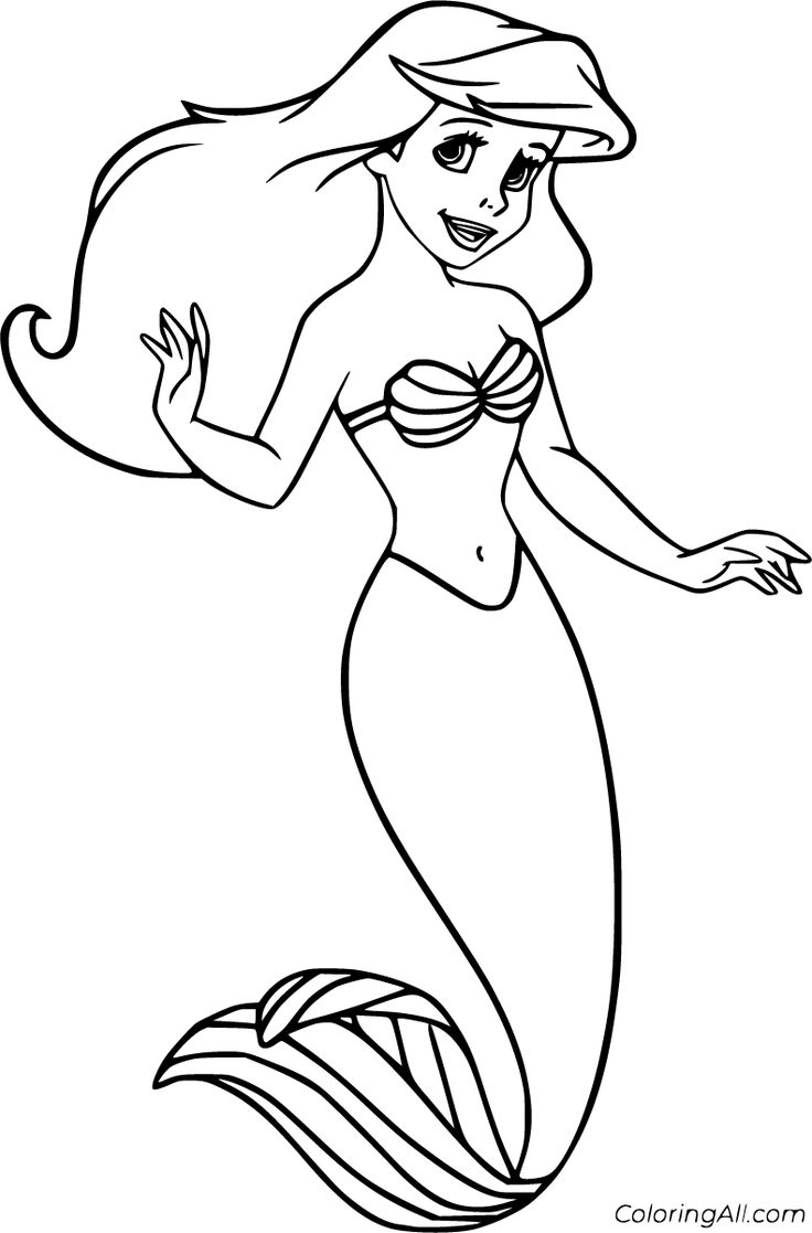 Free printable ariel coloring pages in vector format easy to print from any device and automatâ mermaid coloring pages mermaid coloring ariel coloring pages