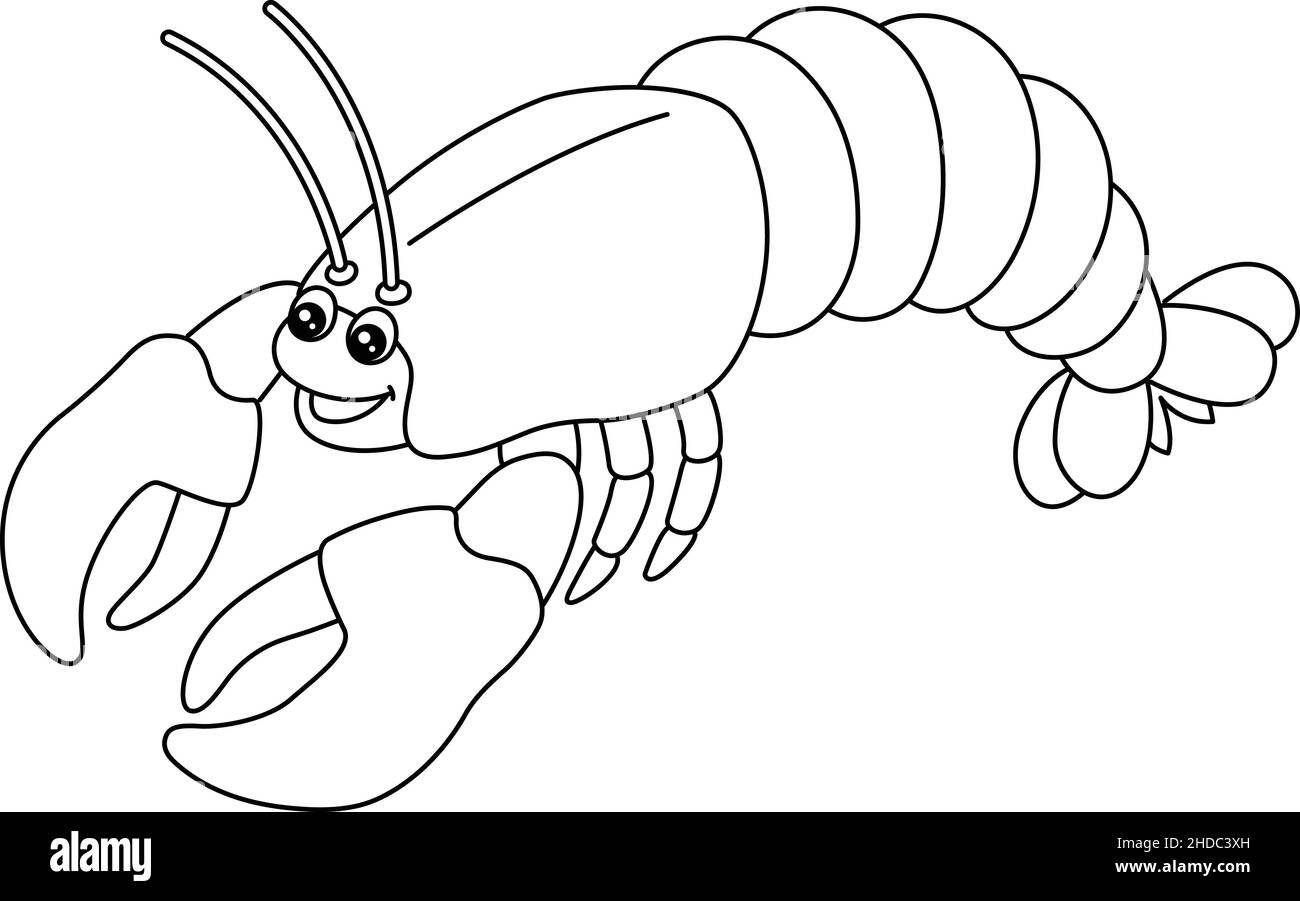 Lobster coloring page isolated for kids stock vector image art