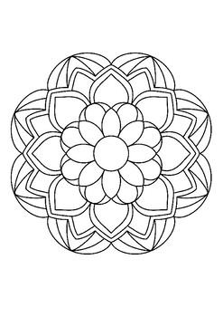 Worksheet mandala coloring pages no easy mandala tpt