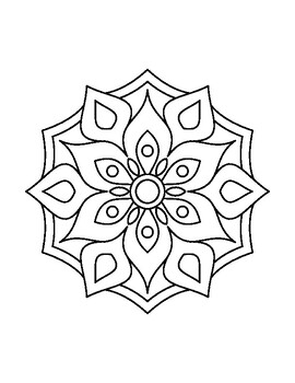 Mandala snowflake coloring pages pdf by growing primary minds tpt