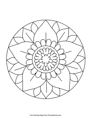 Simple flower mandala coloring page â free printable pdf from