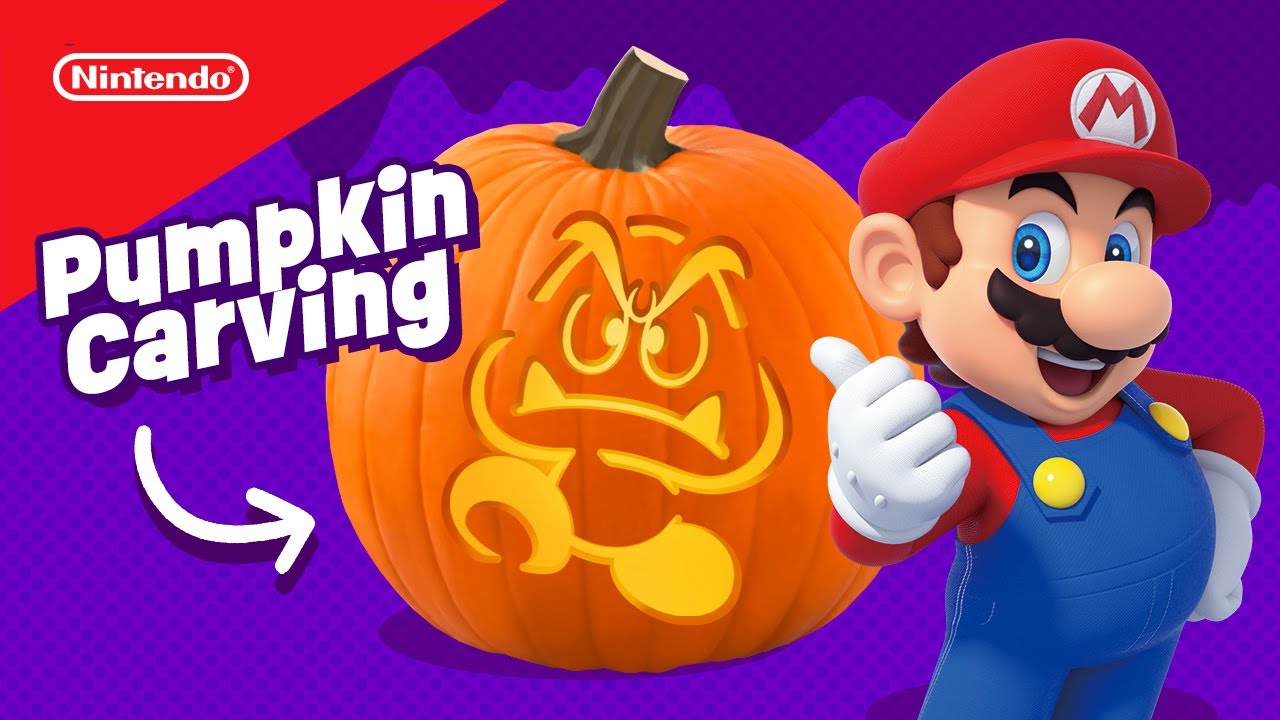 Pumpkin carving for kids ð halloween with mario friends playnintendo