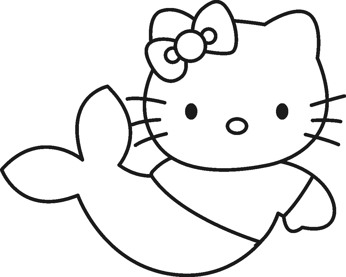 Hello kitty mermaid coloring pages