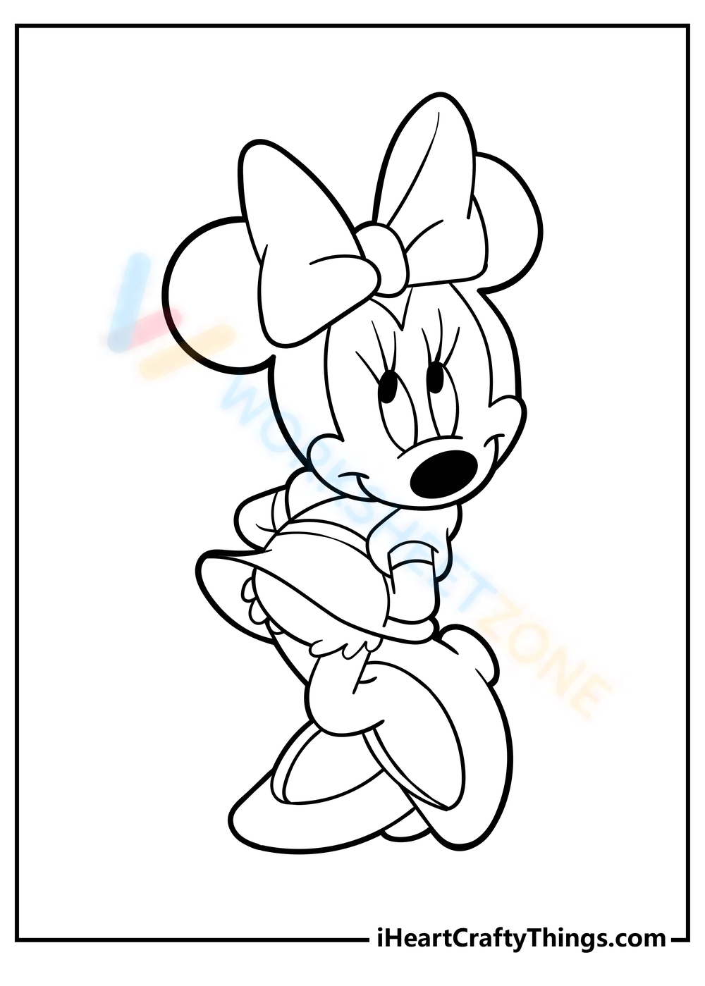 Free cute sweet minnie mouse coloring pages for kids