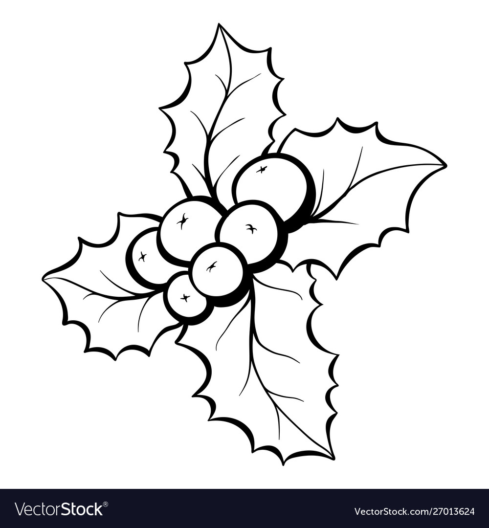 Christmas mistletoe coloring book royalty free vector image