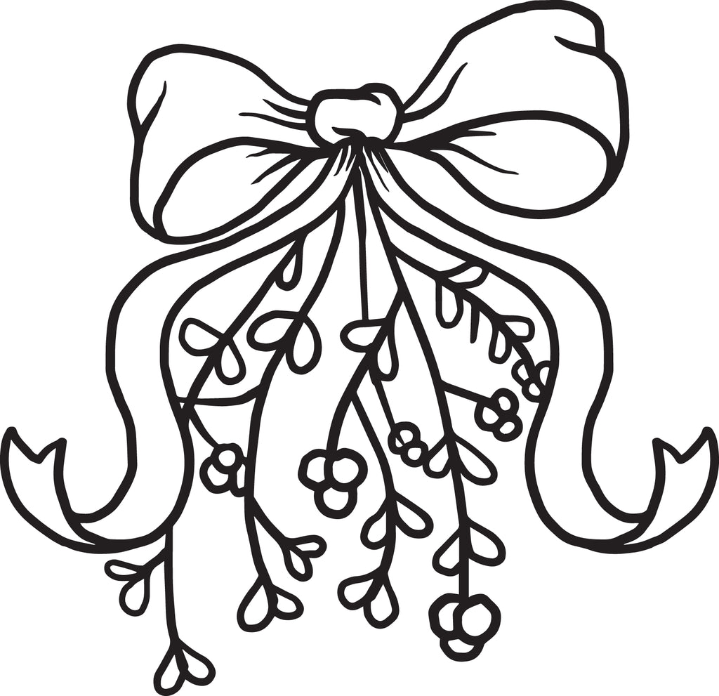 Printable mistletoe christmas coloring page for kids â