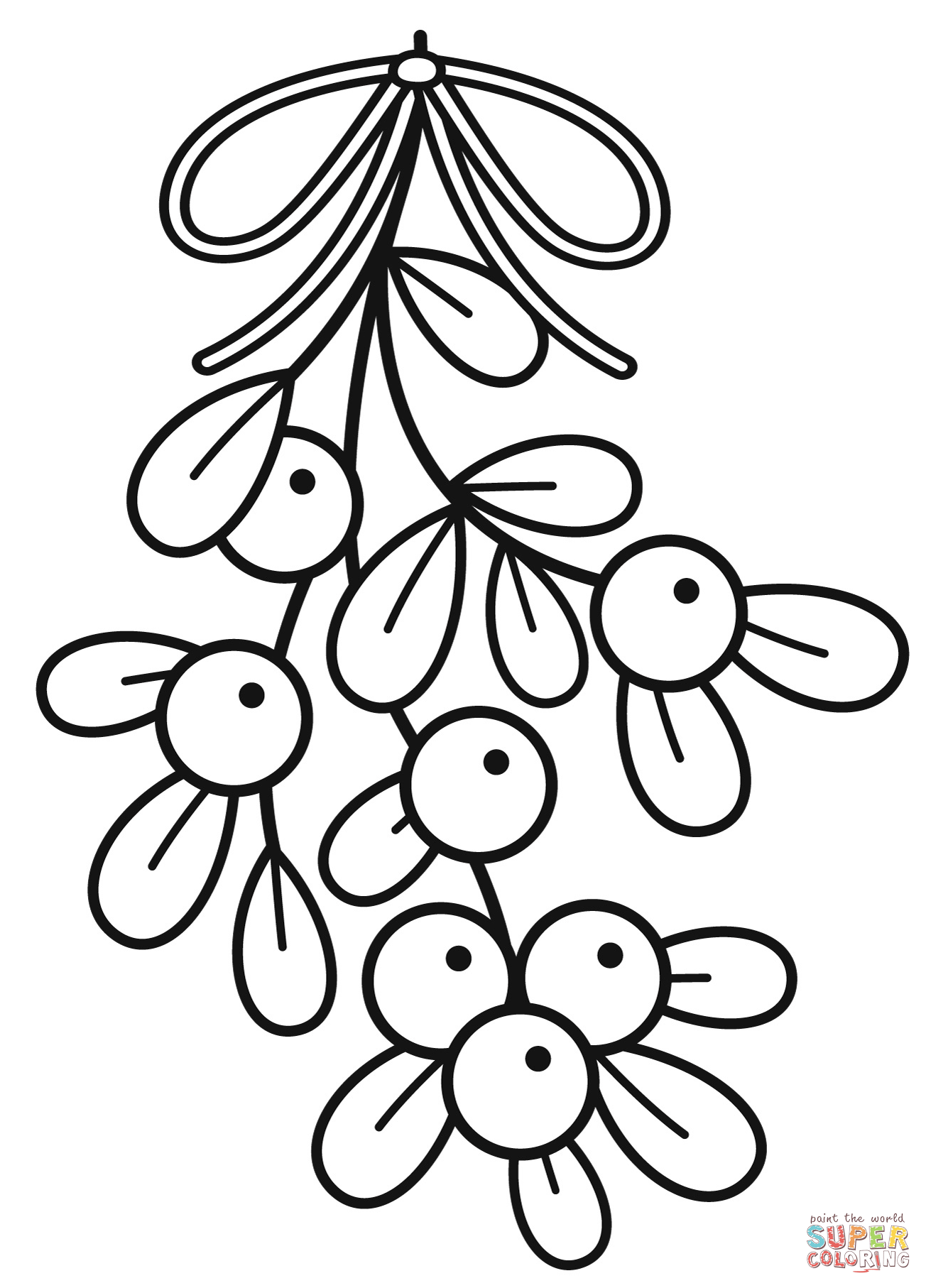 Mistletoe coloring page free printable coloring pages