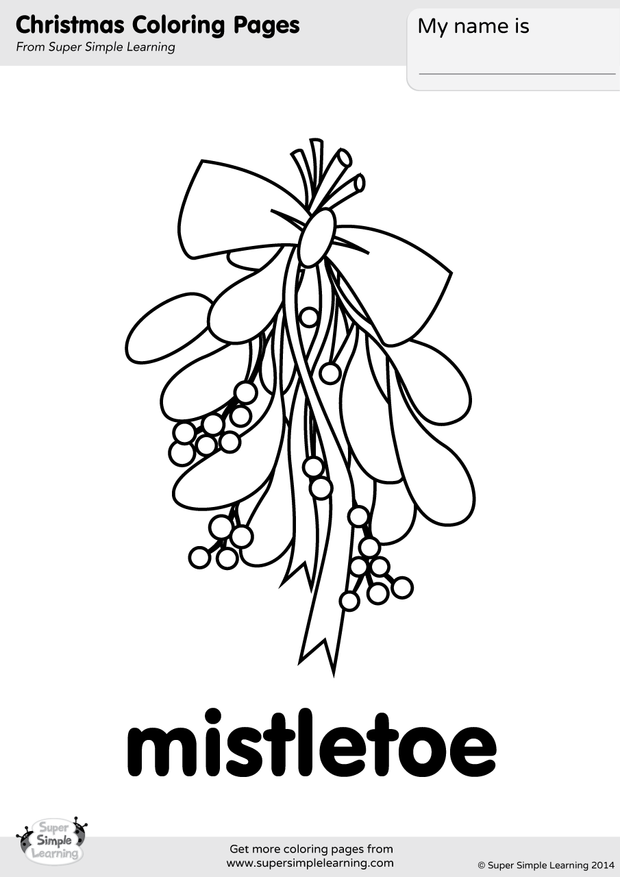 Mistletoe coloring page