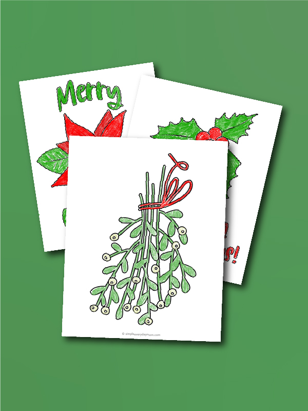 Mistletoe coloring page for kids free printable