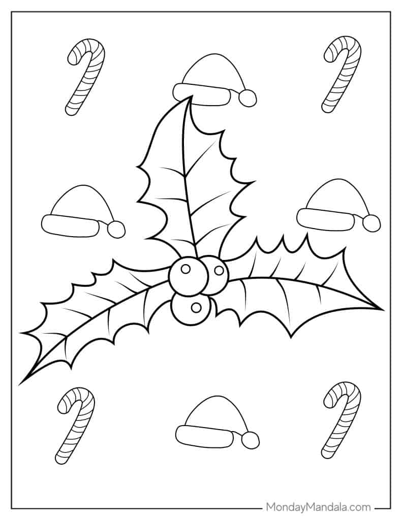 Mistletoe coloring pages free pdf printables