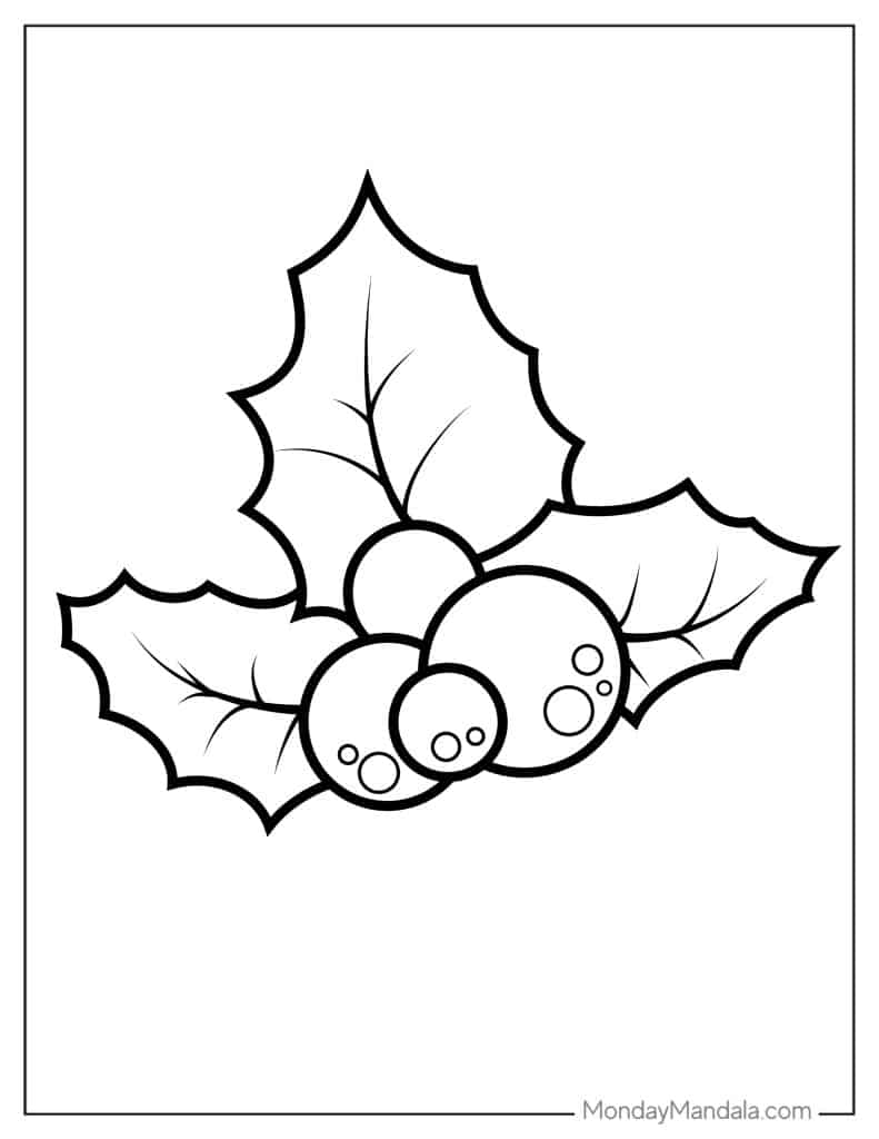 Mistletoe coloring pages free pdf printables