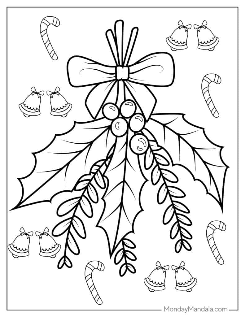 Mistletoe coloring pages free pdf printables