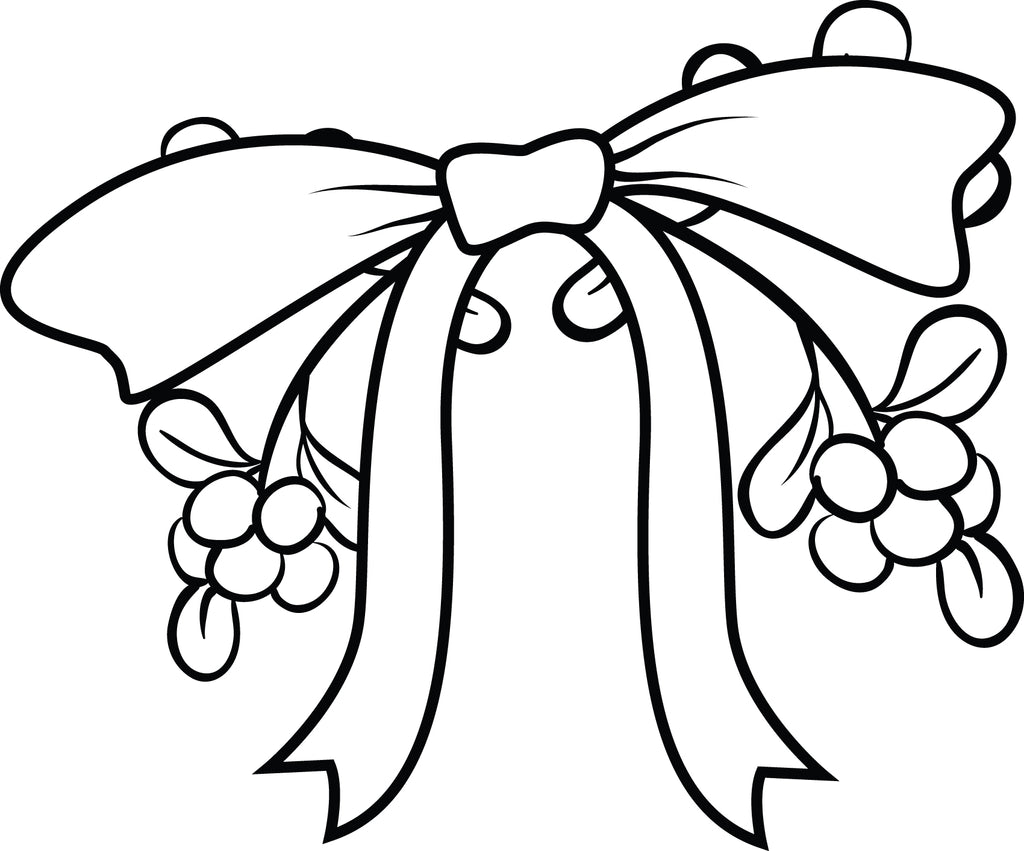 Printable mistletoe christmas coloring page for kids â