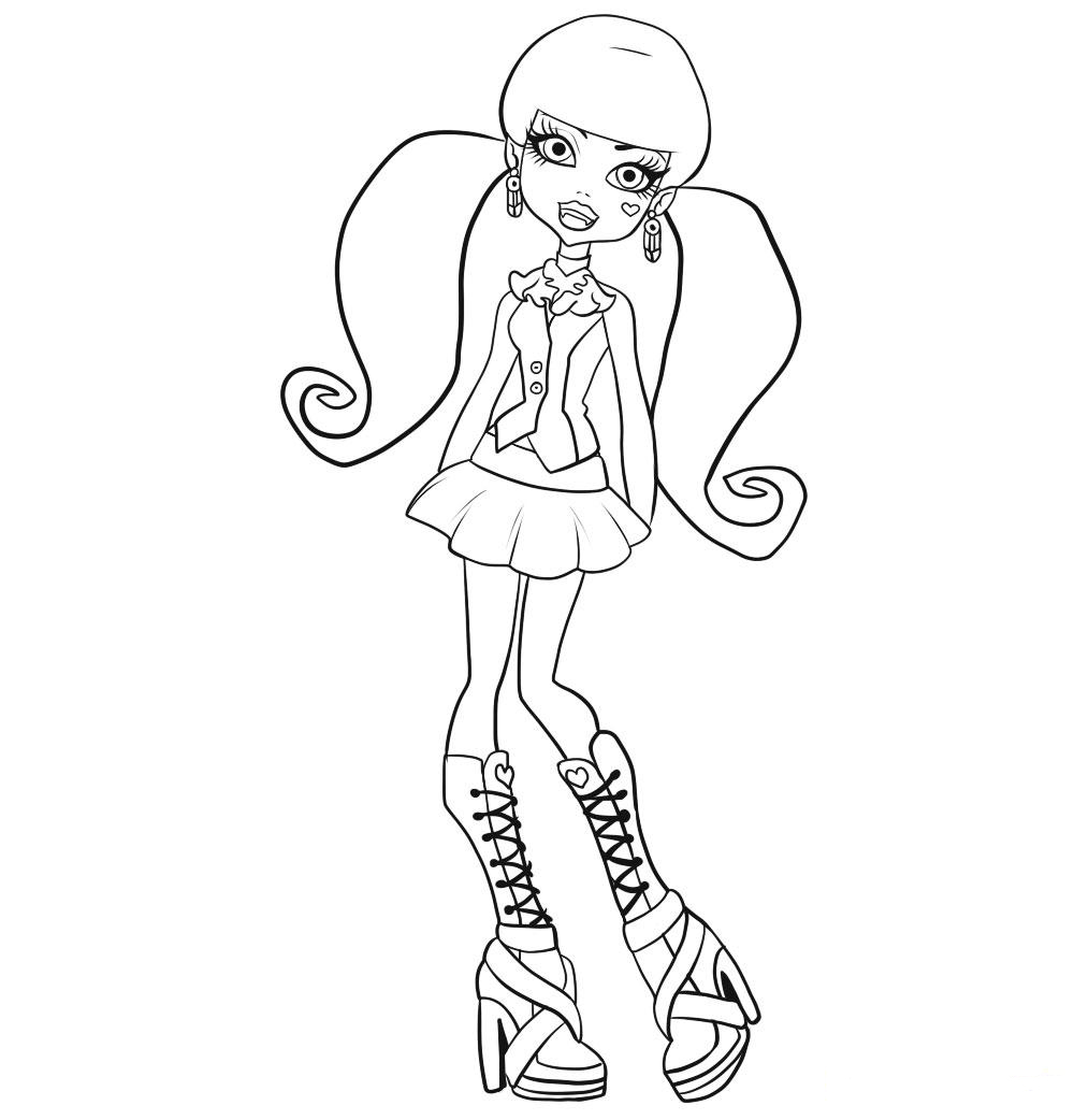 Free printable monster high coloring pages for kids