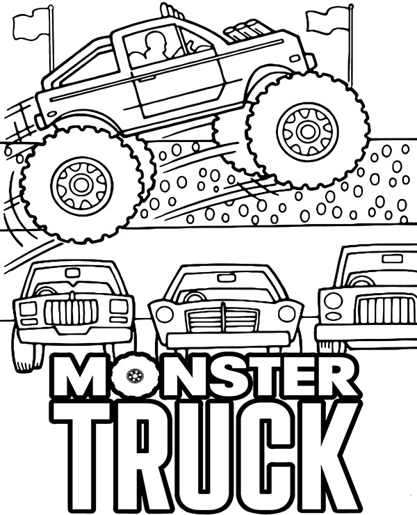 Monster truck coloring page to print
