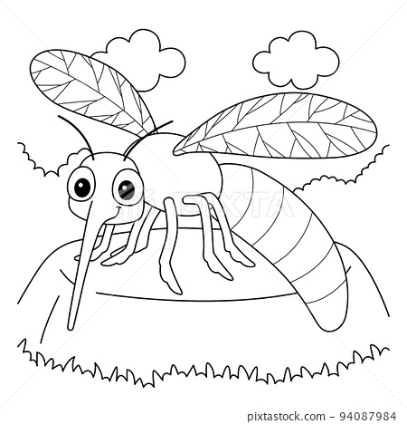 Mosquito animal coloring page for kids