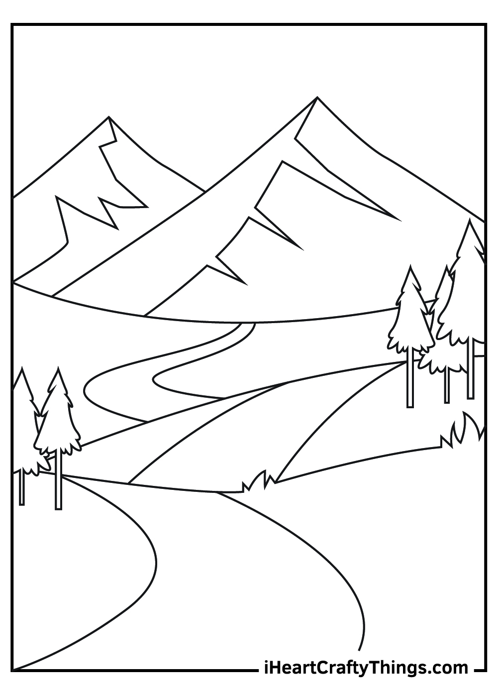 Mountains coloring pages free printables