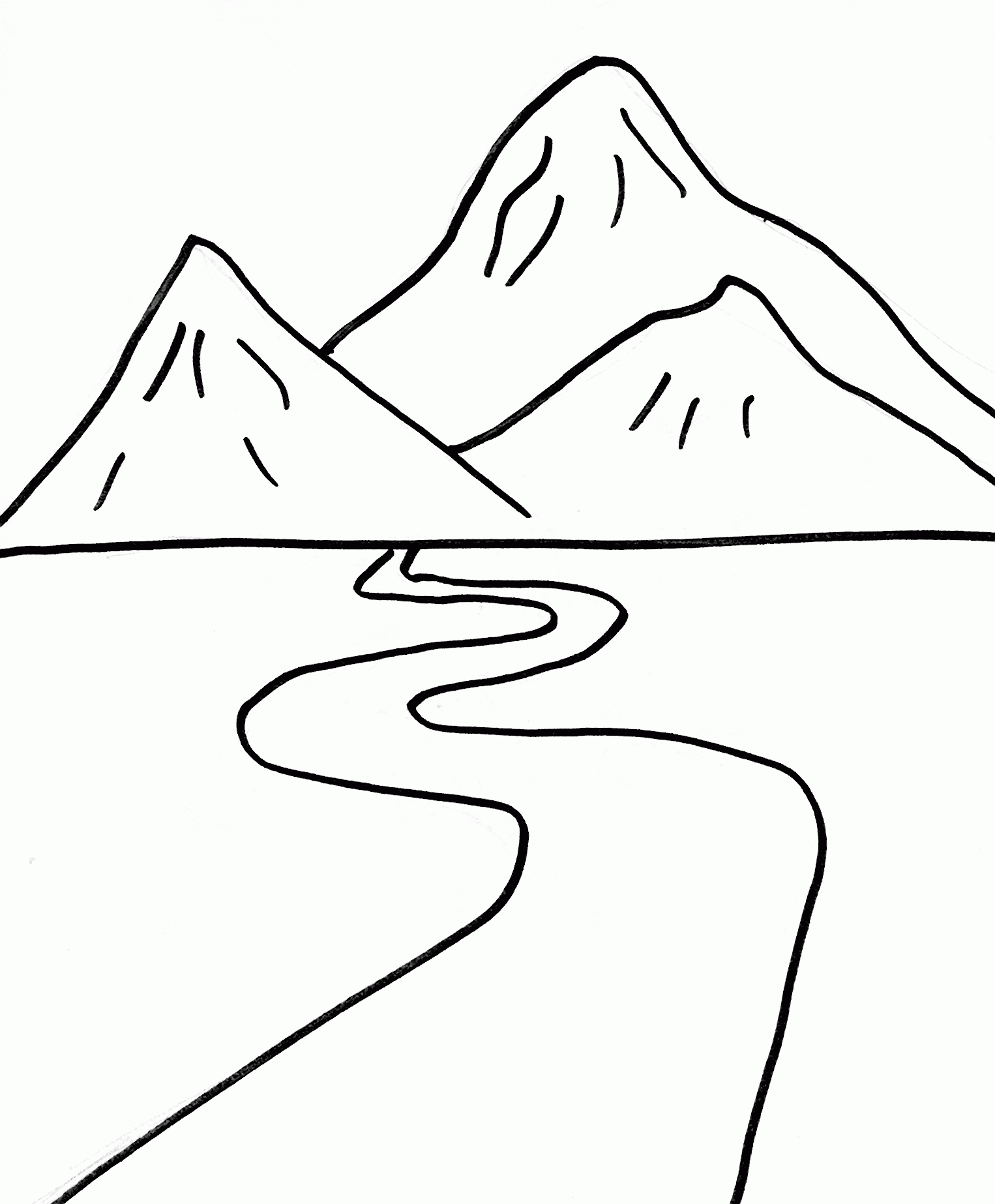 Mountains coloring pages