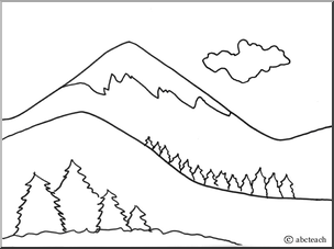 Mountain range coloring page hicoloringpages sketch coloring page coloring pages easy art for kids art drawings for kids