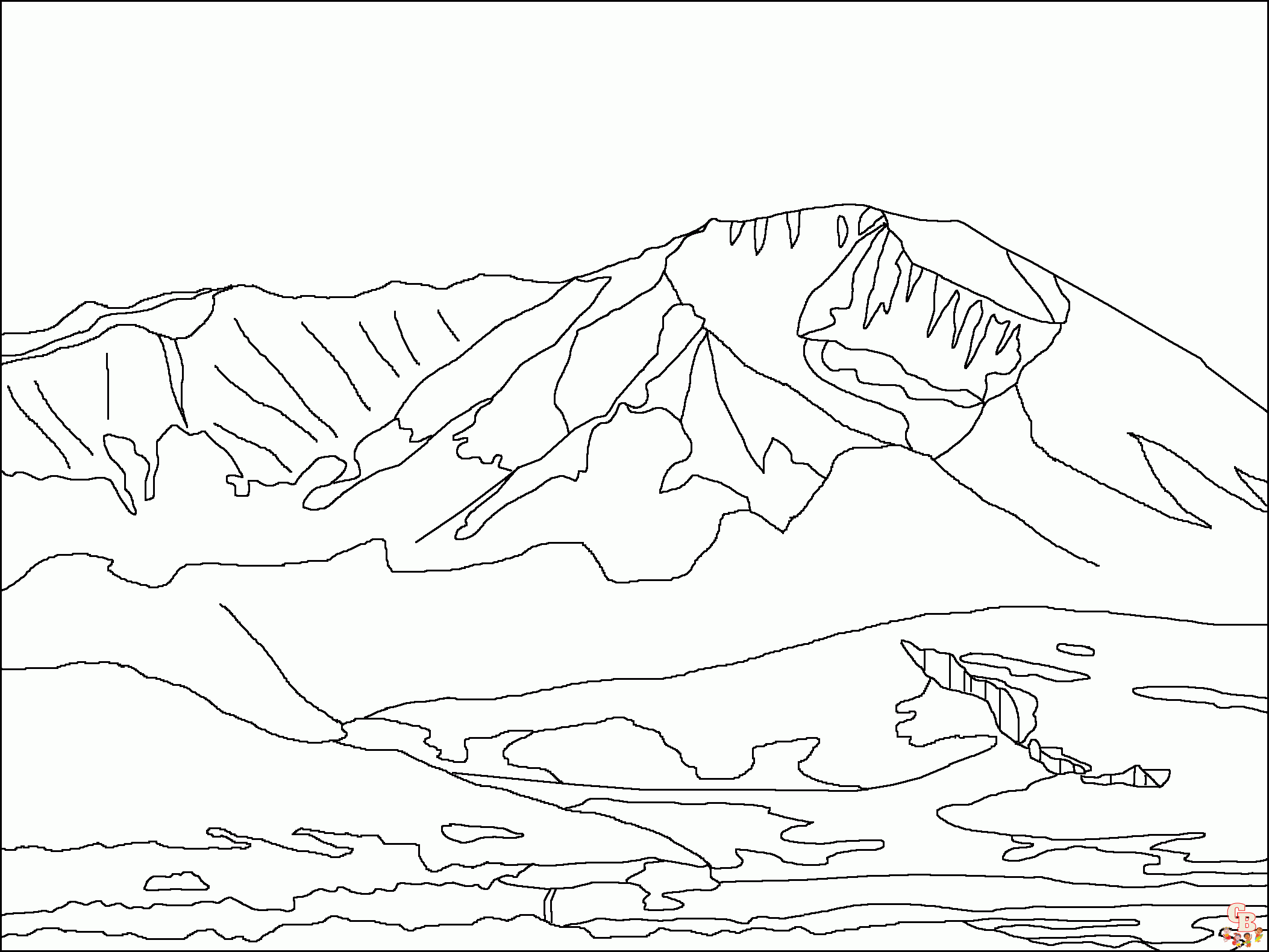 Discover the beauty of mountain coloring pages