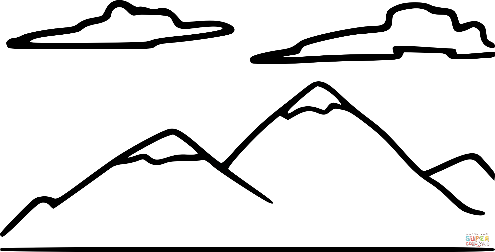 Mountain coloring page free printable coloring pages