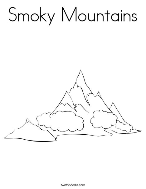 Smoky mountains coloring page