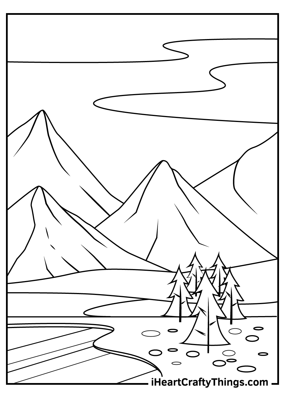 Mountains coloring pages free printables