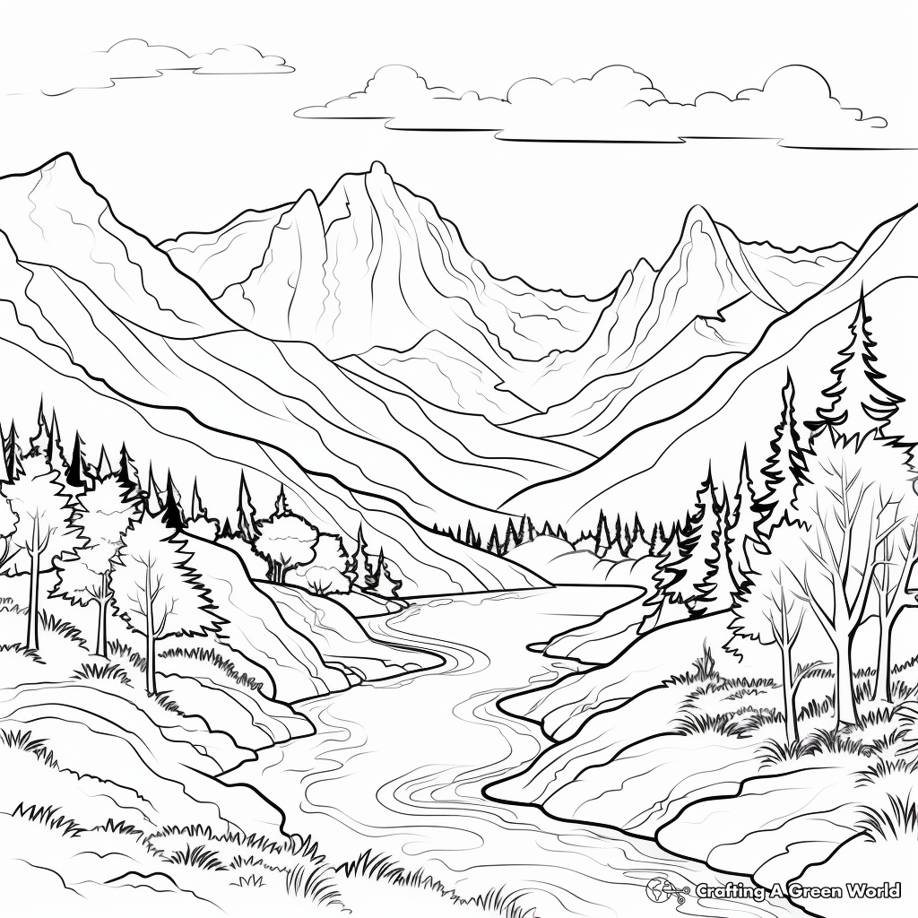 Landscape coloring pages