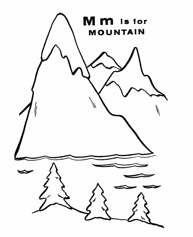 Mountains coloring pages