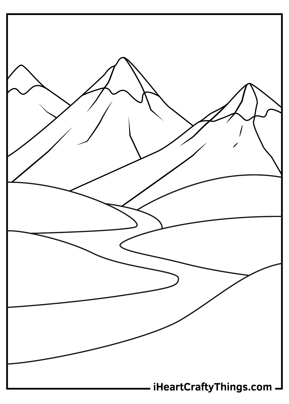 Mountains coloring pages free printables