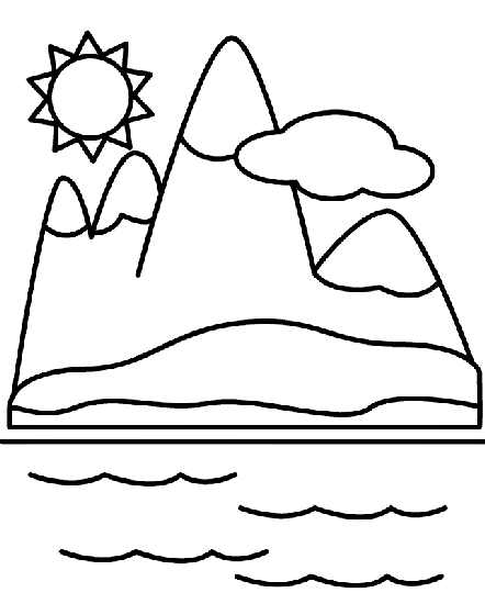 Mountains coloring page