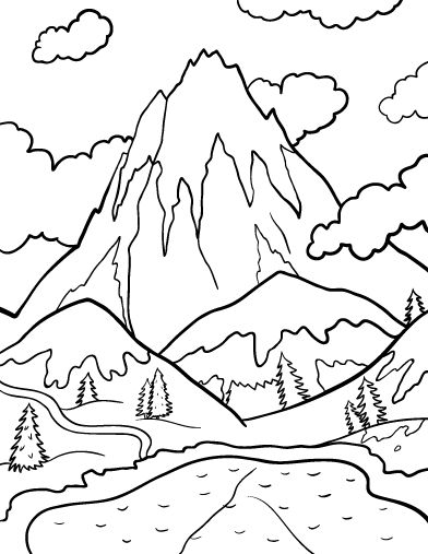 Free mountain coloring page coloring pages coloring book pages coloring books