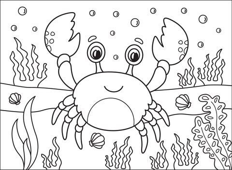 Crab coloring page free printable coloring pages