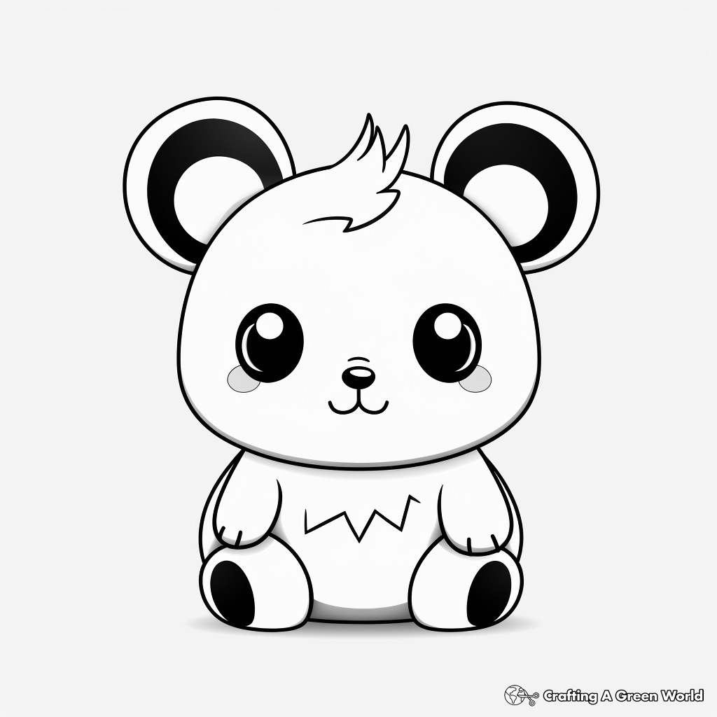 Kawaii panda coloring pages