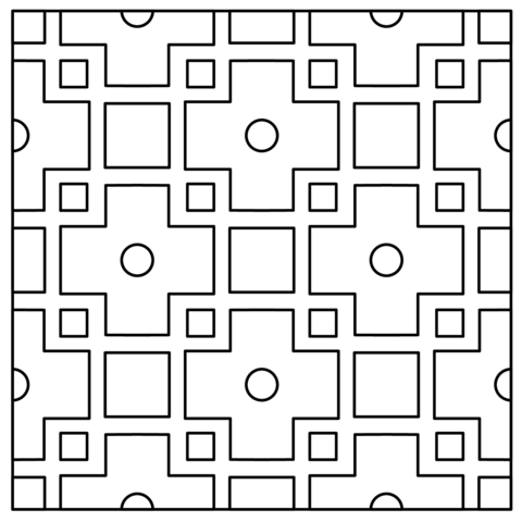 Tile afghan pattern coloring page free printable coloring pages