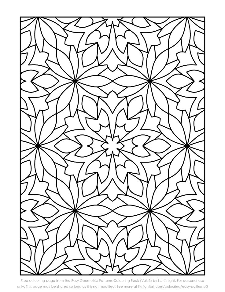 Free printable easy geometric pattern colouring page free coloring pages pattern coloring pages coloring pages