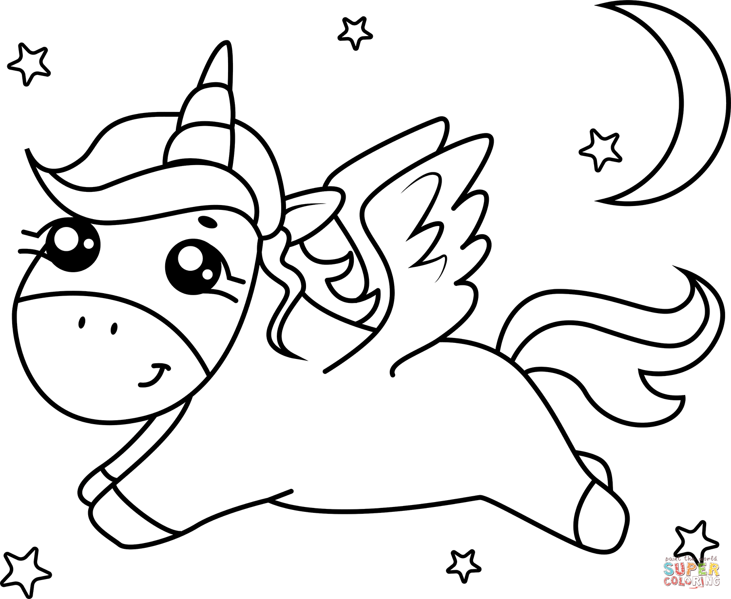 Pegasus unicorn coloring page free printable coloring pages