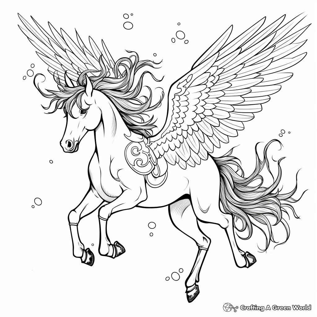 Unicorn pegasus coloring pages