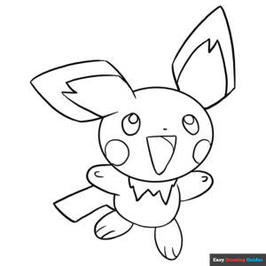 Pichu coloring page easy drawing guides