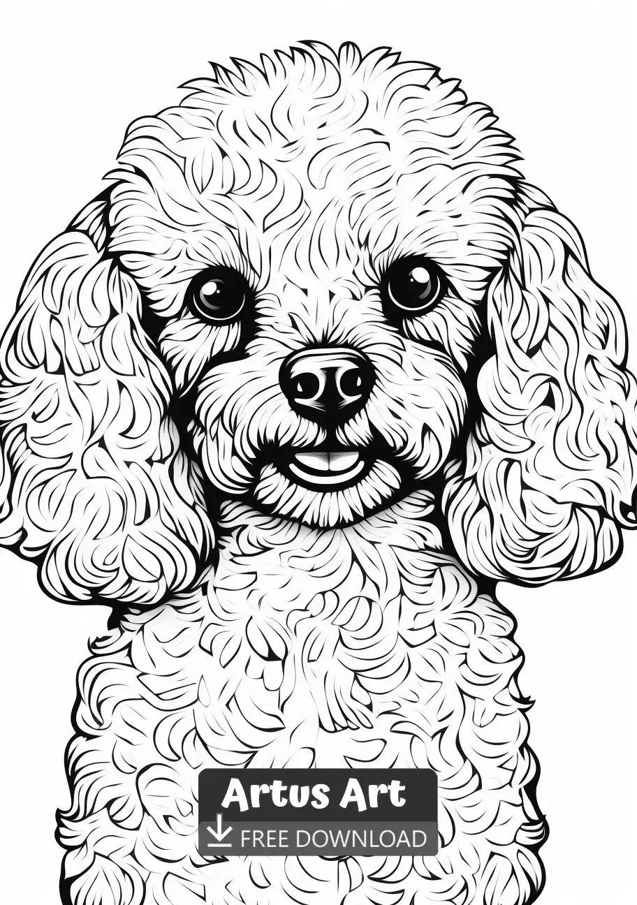 Cute poodle coloring page for kids dog coloring page monster coloring pages animal coloring pages