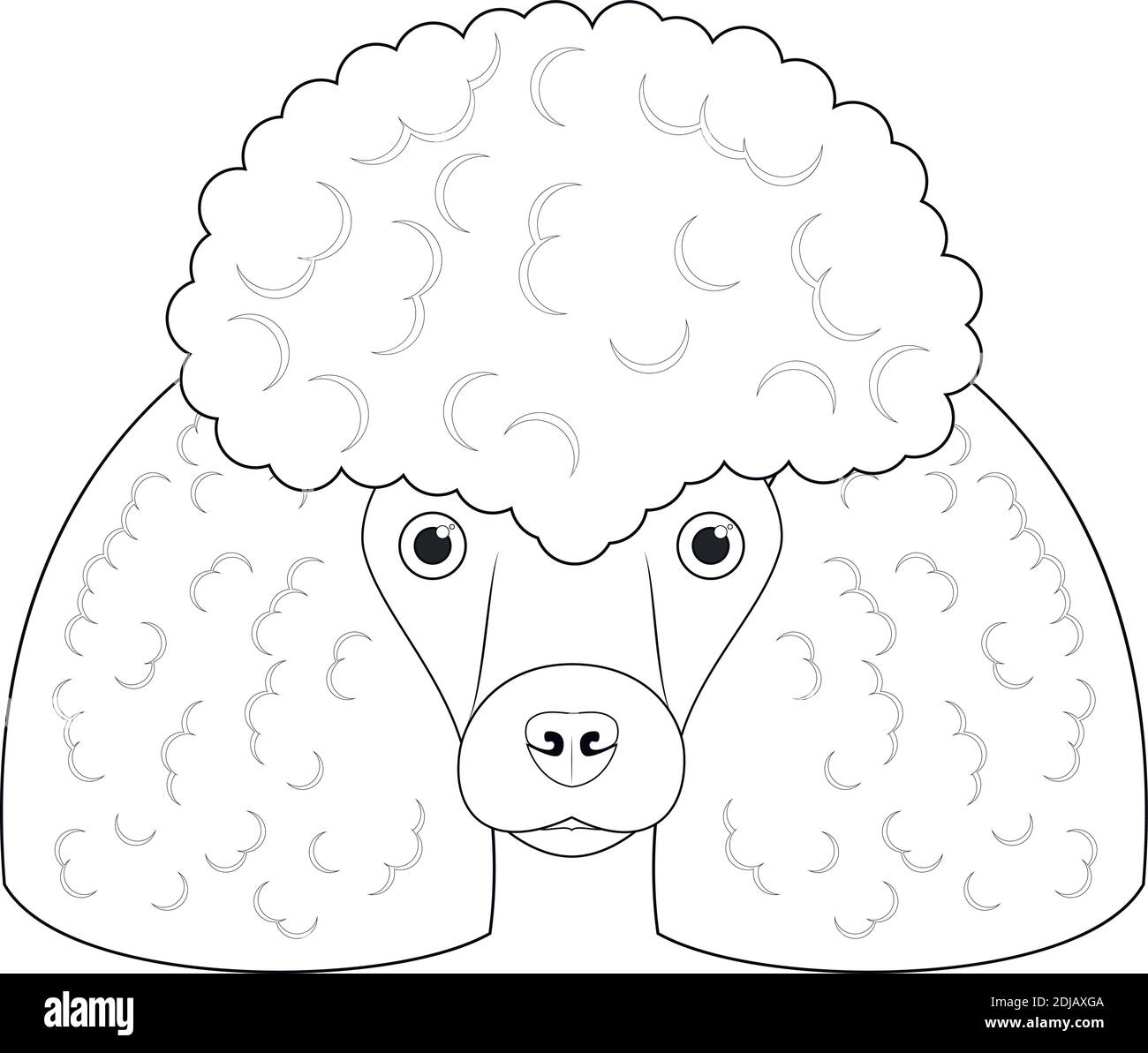 Poodle dog easy coloring cartoon vector illustration isolated on white background stock vector image art