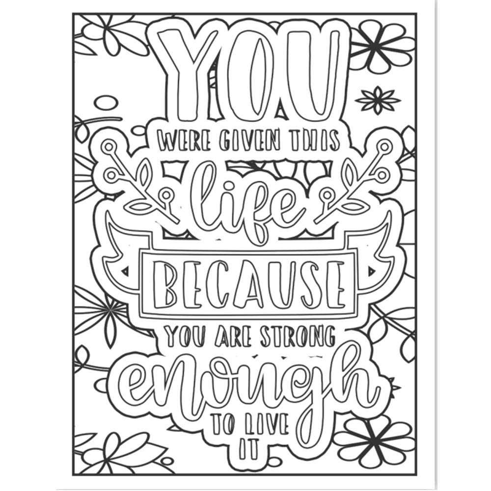 Easy coloring book for motivational adults inspirational quotes simple large print coloring pages with positive and good bes