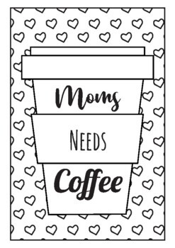 Mother coffee funny positive coloring pages printable pattern by easy hop